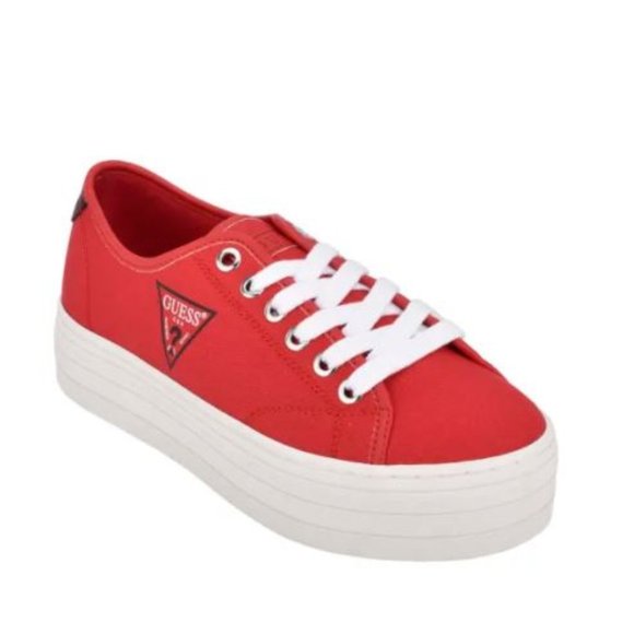 platform red sneakers